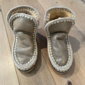 Mou Womens Eskimo Boots Leather - Cream
